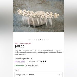 *NWT* NEVER WORN CUSTOM BRIDAL HAIR PIECE